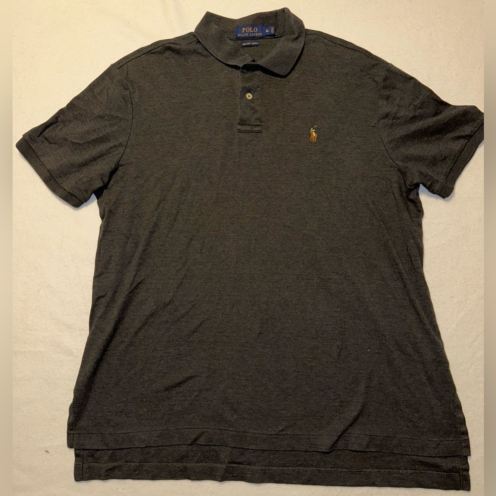Polo Ralph Lauren Pima Soft Touch Polo Gray Sz XL Mens EUC short sleeve